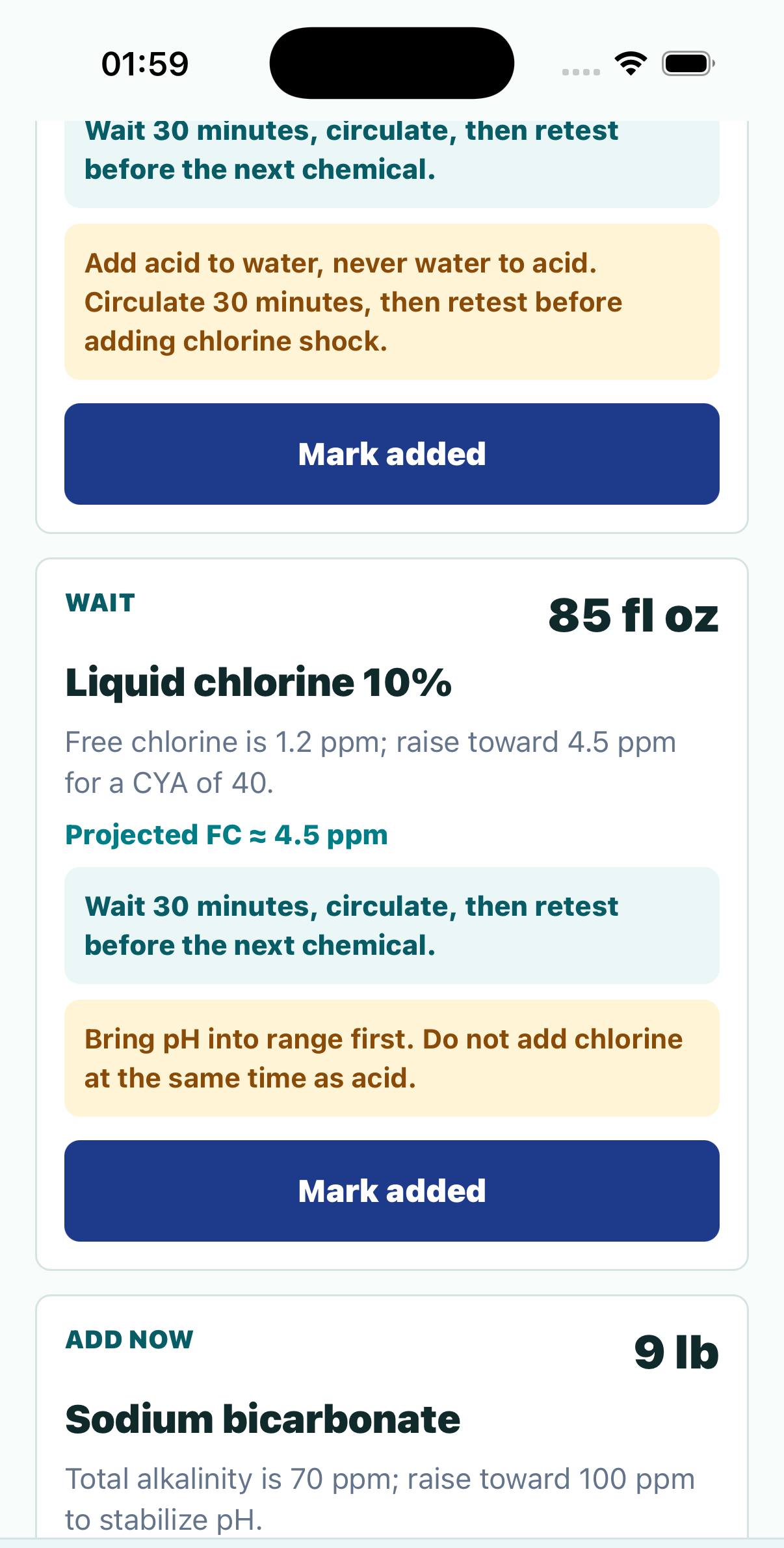 AquaDose: Get the exact plan, iOS screenshot