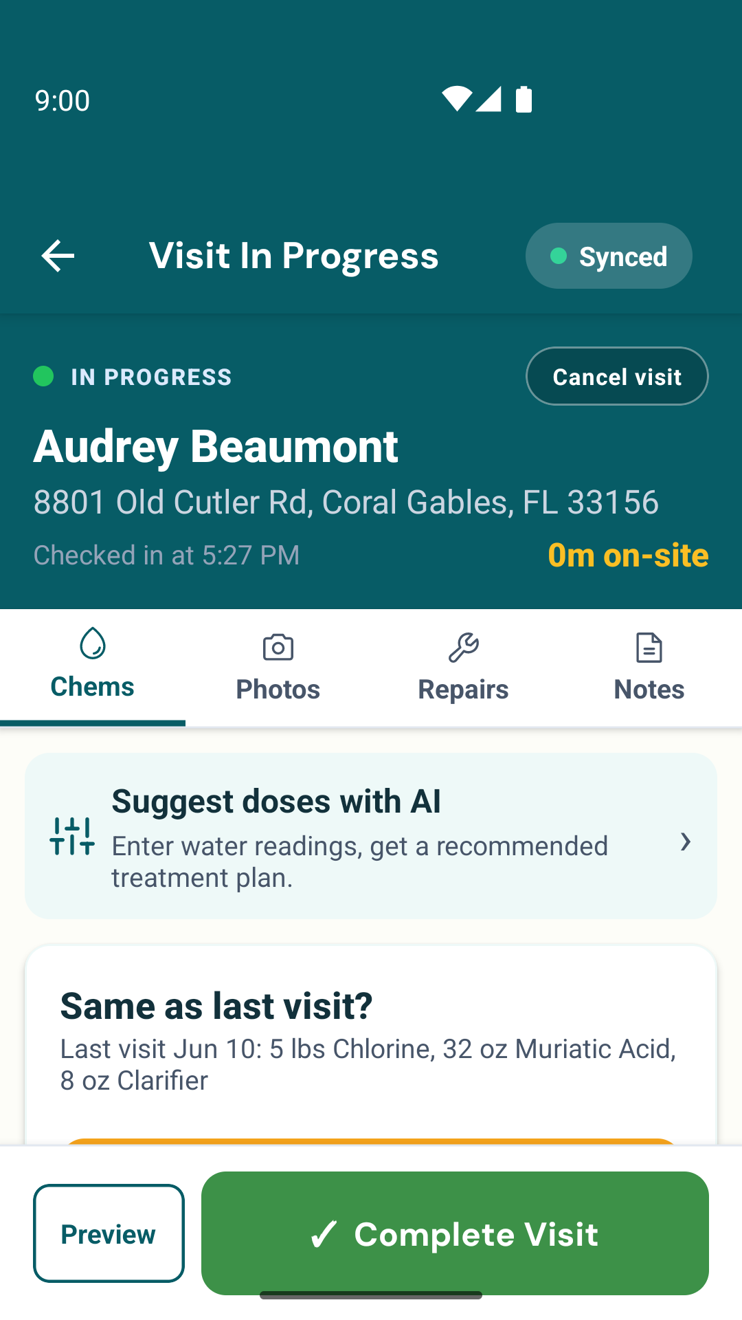 PoolStamp Active visit iOS screenshot